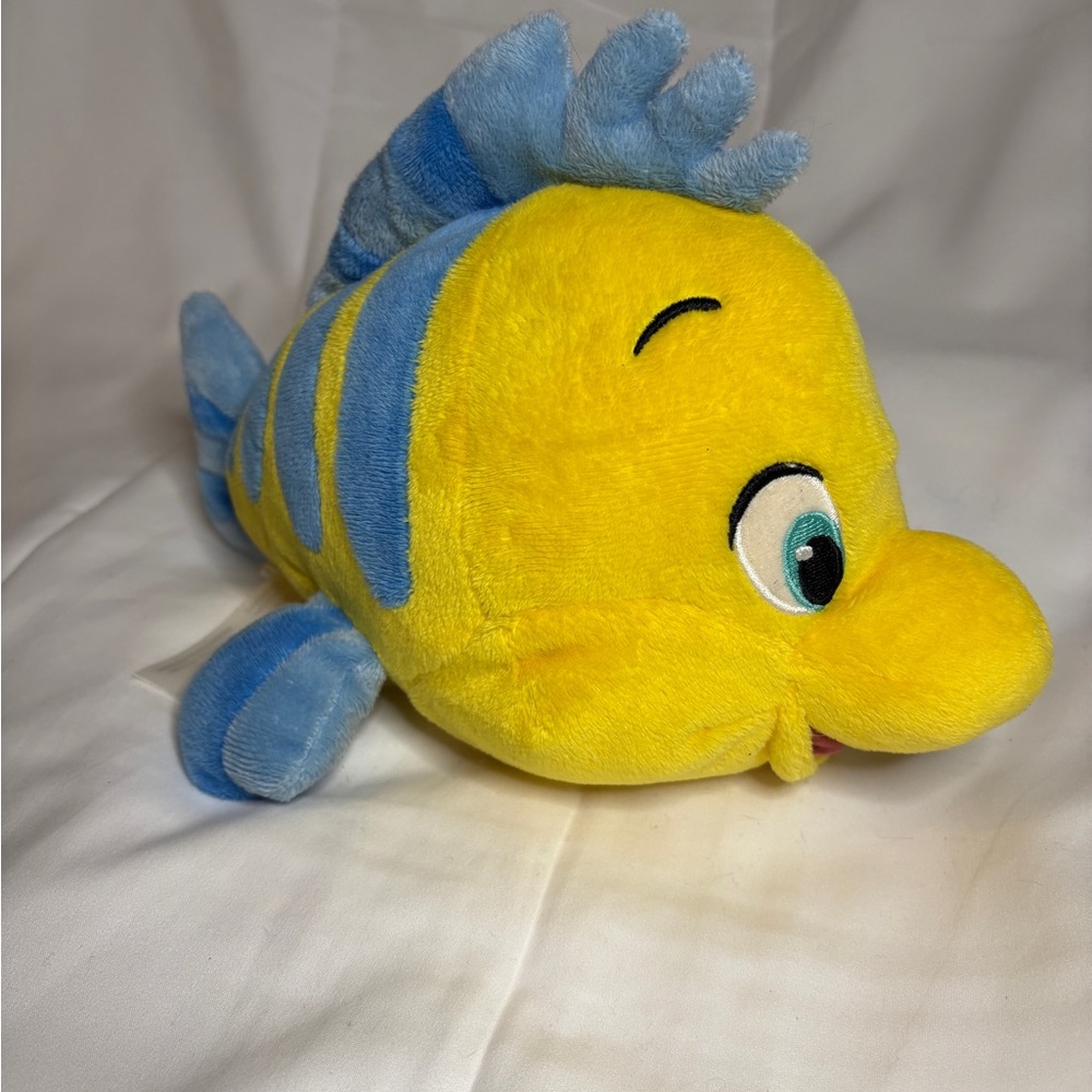 Disney Flounder from The Little Mermaid Yellow and Blue Fish Plush